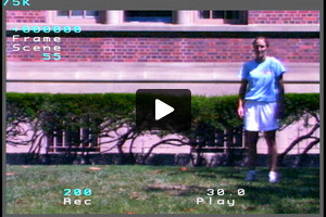 A young female soccer player receiving inside the left foot, then turning