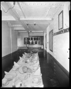 Dining room, steam yacht Casiana, ca. 1916-1939
