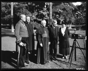 Cardinal Hayes, Mr. & Mrs. Doheny, et al., consecration of St. Vincent's Church, Los Angeles, Calif., 1930