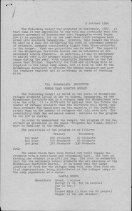 The Mozambique Institute - Three year working budget, 1964 Oct. 9