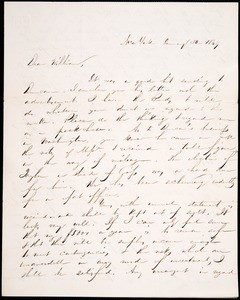 Robert Kelly III, letter, 1849 Jan. 30, to William Kelly