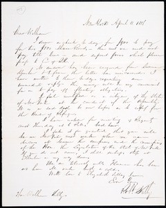 Robert Kelly III, letter, 1856 Apr. 11, to William Kelly