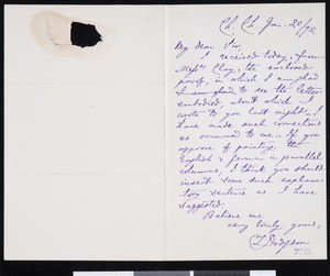 Lewis Carroll, letter, 1872-01-20, to publisher