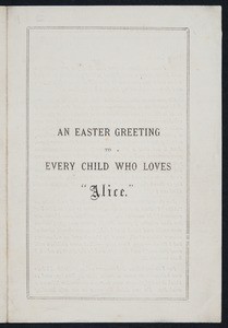 An Easter greeting to every child who loves "Alice", 1876 (copy 1)