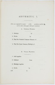 Arithmetic I, 1870s