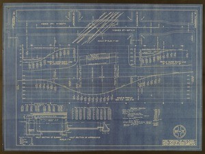 Thru terminal at the Plaza, study plan of Vignes St. subway, 1933