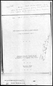 Published as: The China incident : a narrative of events relative to the Flag U.S. Asiatic Fleet occurring in the first six months of the Sino-Japanese conflict including an account of the sinking of the U.S.S. Panay (Shanghai, 1938)