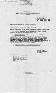 310th Counter Intelligence Corps Detachment. Counter Intelligence Daily Periodic Report, No. 100 (August 15, 1945)