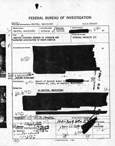 Federal Bureau of Investigation. Materials on Seattle Japanese organizations, 1941