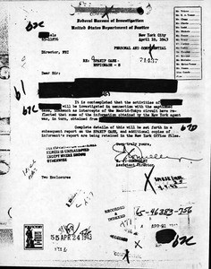 Federal Bureau of Investigation (FBI). Spanip documents, April-May 1943