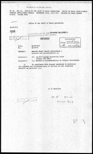 Office of Naval Intelligence. Memo regarding establishment of secret espionage system, 1941