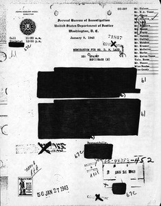 Federal Bureau of Investigation (FBI). Spanip documents, January-February 1943