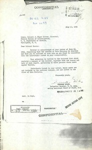 Federal Bureau of Investigation. Files on Japanese suspected of espionage, 1930s-1940s