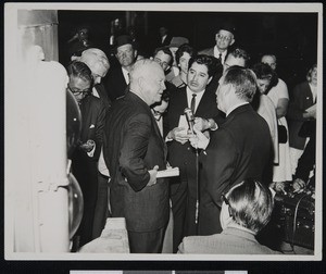 Ruben Salazar with former President Eisenhower, San Bernardino, CA, 1961