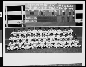 USC baseball team at the Dedeaux Field, ca.1975