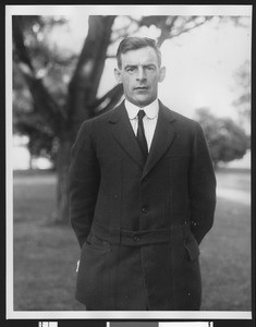 University of Southern California assistant football coach E. A. Irvine, USC campus, Los Angeles, 1915