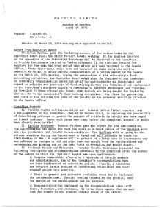 USC Faculty Senate minutes, 1974-04-17