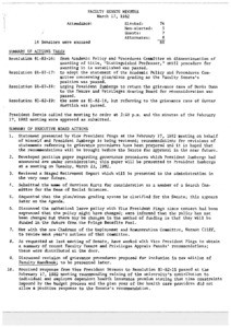 USC Faculty Senate minutes, 1982-03-17