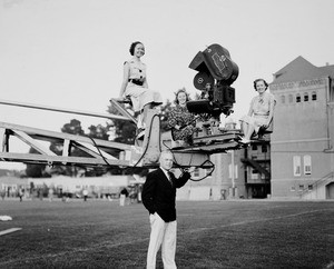 Cinematography professor Boris Markovin with students, USC, ca. 1937