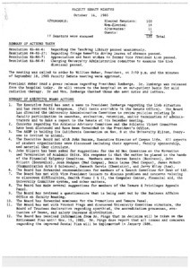 USC Faculty Senate minutes, 1985-10-16