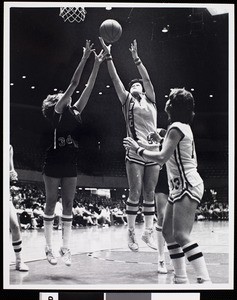 1979-1980 season University of Southern California women's basketball game, ca. 1980