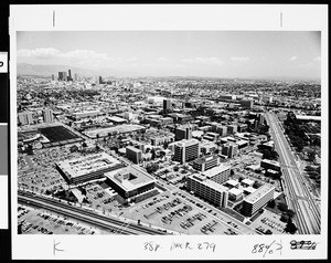 Aerial view of campus, USC, 1977 — Calisphere