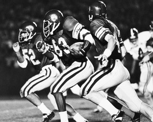 USC football players during a game, 1972