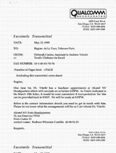 Note, Deborah Casher to Regine de la Tour, May 3, 1995
