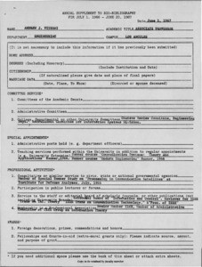 Annual Supplement to Bio-Bibliography for July 1, 1966 - June 30, 1967