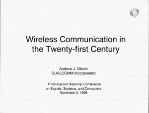 Email, Andrew J. Viterbi to Deborah Casher, August 25, 1998