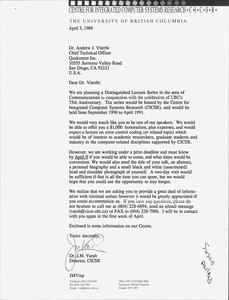 Window on Digital Communications: CICSR Distinguished Lecture Series, Fall 1990/Spring 1991. Seven Academic and Industrial Leaders Address the Future of Electronic and Digital Communications." (brochure)
