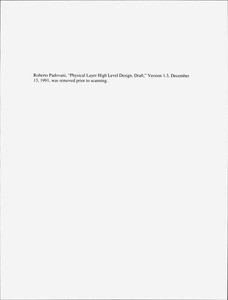 Roberto Padovani, "Physical Layer High Level Design, Draft," Version 1.3, December 13, 1991