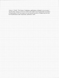 Andrew J. Viterbi, "The Science, Technology, and Business of Digital Communication."