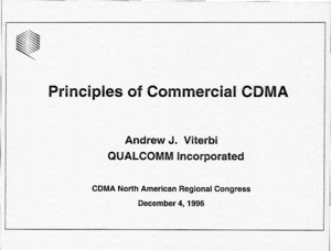 CDMA Workshop for Technical Professionals. Agenda