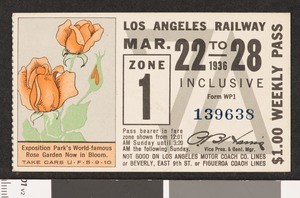 Los Angeles Railway weekly pass, 1936-03-22