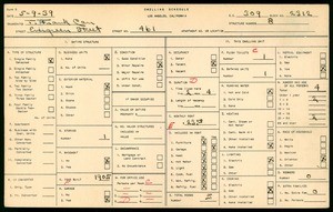WPA household census for 461 EVERGREEN AVE, Los Angeles