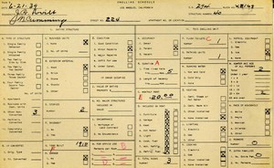 WPA household census for 224 N CUMMINGS, Los Angeles