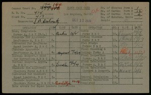 WPA block face card for household census (block 417) in Los Angeles County