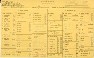 WPA household census for 721 CALIFORNIA, Los Angeles