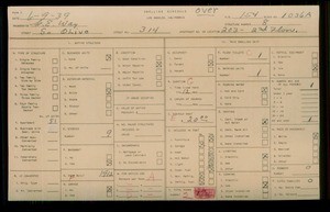 WPA household census for 314 S OLIVE, Los Angeles