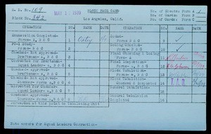 WPA block face card for household census (block 842) in Los Angeles