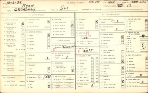 WPA household census for 521 BROADWAY, Los Angeles County