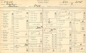 WPA household census for 2035 GATES, Los Angeles