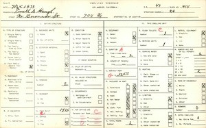 WPA household census for 704 3/4 NORTH CORONADO STREET, Los Angeles