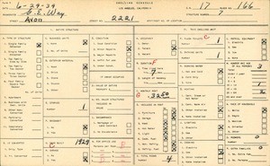WPA household census for 2221 AVON STREET, Los Angeles
