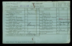 WPA block face card for household census (block 338) in Los Angeles County