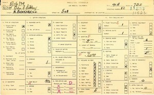 WPA household census for 508 N BUNKER HILL, Los Angeles