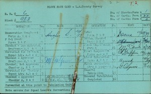 WPA block face card for household census (block 983) in Los Angeles County