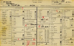 WPA household census for 1030 W 52ND, Los Angeles
