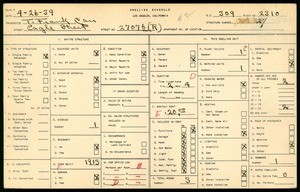 WPA household census for 2707 1/2 EAGLE STREET, Los Angeles